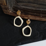 Minimalist Hollowed Out Round Disc Clip Earrings for Women Statement