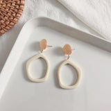 Minimalist Hollowed Out Round Disc Clip Earrings for Women Statement