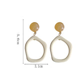 Minimalist Hollowed Out Round Disc Clip Earrings for Women Statement