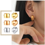 Minimalist Hoop Earrings for Women,Small Glossy Steel Circle Earrings