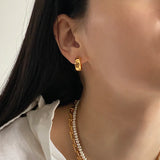 Minimalist Hoop Earrings for Women,Small Glossy Steel Circle Earrings