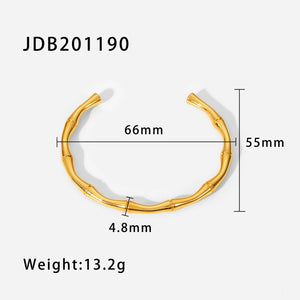 Minimalist 18K Plated Stainless Steel Waterproof Opening Bracelet