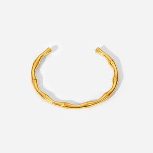 Minimalist 18K Plated Stainless Steel Waterproof Opening Bracelet