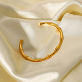 Minimalist 18K Plated Stainless Steel Waterproof Opening Bracelet