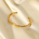 Minimalist 18K Plated Stainless Steel Waterproof Opening Bracelet