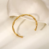 Minimalist 18K Plated Stainless Steel Waterproof Opening Bracelet