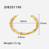 Minimalist 18K Plated Stainless Steel Waterproof Opening Bracelet