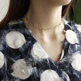 Minimalist Industrial Punk Link Chain 925 Sterling Silver Choker Necklace