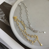 Minimalist Industrial Punk Link Chain 925 Sterling Silver Choker Necklace