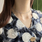 Minimalist Industrial Punk Link Chain 925 Sterling Silver Choker Necklace