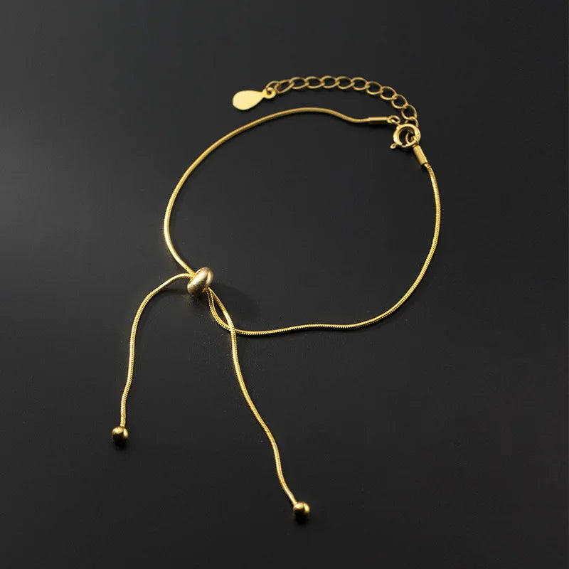 Minimalist 925 Sterling Silver Adjustable Bracelet