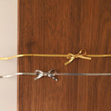 Minimalist Knot Bow Choker Necklace 18k Plated Stainless Steel