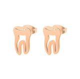 Dentist Tooth Stud Earrings Punk Stainless Steel
