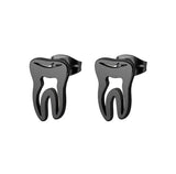 Dentist Tooth Stud Earrings Punk Stainless Steel