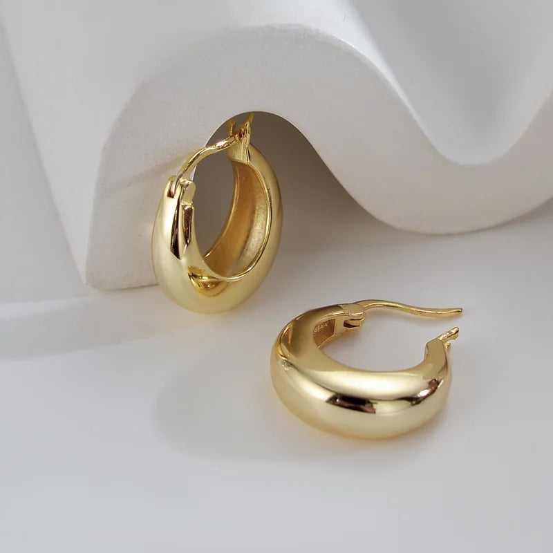 Vintage Party Jewelry Stainless Steel Hoop Earrings for Women
