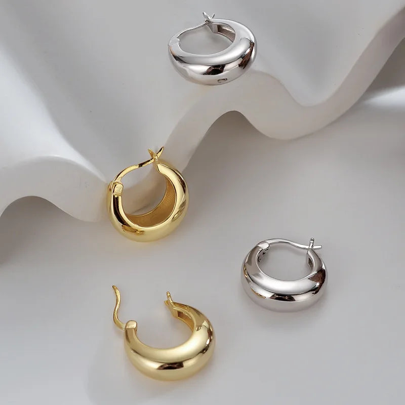 Vintage Party Jewelry Stainless Steel Hoop Earrings for Women