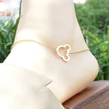 Minimalist Mickey Mouse Bracelet Anklet for Women Girls Beach Jewelry