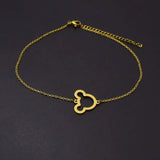 Minimalist Mickey Mouse Bracelet Anklet for Women Girls Beach Jewelry