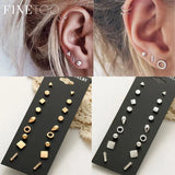 Minimalist Mixed Small Earrings Set Geometric Studs for Women Girls