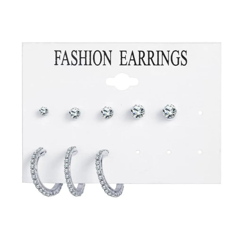 Minimalist Mixed Small Earrings Set Geometric Studs for Women Girls