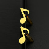 Minimalist Music Note Cufflinks Stainless Steel Jewelry Wedding Accessory