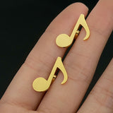 Minimalist Music Note Cufflinks Stainless Steel Jewelry Wedding Accessory