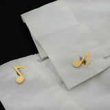 Minimalist Music Note Cufflinks Stainless Steel Jewelry Wedding Accessory