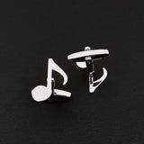 Minimalist Music Note Cufflinks Stainless Steel Jewelry Wedding Accessory