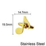 Minimalist Music Note Cufflinks Stainless Steel Jewelry Wedding Accessory