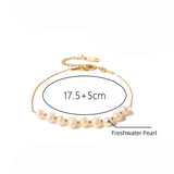 Minimalist Freshwater Pearl Bead Bracelet Stainless Steel Chain