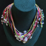 Minimalist Multicolor Freshwater Pearl Necklace Baroque Rope Chain