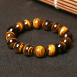 Natural Stone Beads Buddha Bracelet Brown Tiger Eyes Yoga Meditation