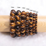 Natural Stone Beads Buddha Bracelet Brown Tiger Eyes Yoga Meditation