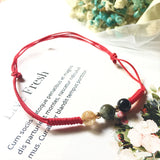 Natural Stone Quartz Crystal Anklet For Women Adjustable red Rope Ankle