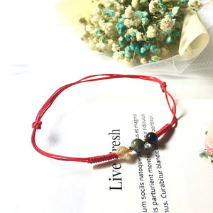Natural Stone Quartz Crystal Anklet For Women Adjustable red Rope Ankle
