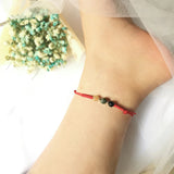 Natural Stone Quartz Crystal Anklet For Women Adjustable red Rope Ankle