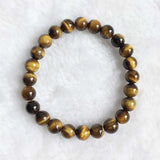 Minimalist Natural Stone Tiger Eye Bracelet, Men's Yoga Jewelry