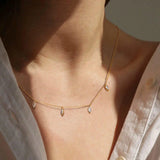 Minimalist Necklace with Cubic Zirconia Stone, Delicate Chain, Stainless Steel