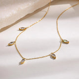 Minimalist Necklace with Cubic Zirconia Stone, Delicate Chain, Stainless Steel