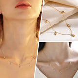 Minimalist Necklace with Cubic Zirconia Stone, Delicate Chain, Stainless Steel