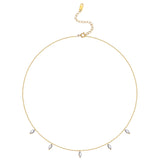 Minimalist Necklace with Cubic Zirconia Stone, Delicate Chain, Stainless Steel