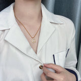 Minimalist Oval O-shaped Pendant Necklace Female Temperament Smooth Jewelry