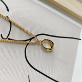 Minimalist Oval O-shaped Pendant Necklace Female Temperament Smooth Jewelry
