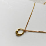 Minimalist Oval O-shaped Pendant Necklace Female Temperament Smooth Jewelry