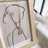Minimalist Oval O-shaped Pendant Necklace Female Temperament Smooth Jewelry