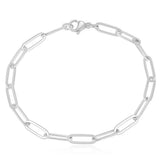 Minimalist Paperclip Chain Bracelet Stainless Steel Boho Jewelry