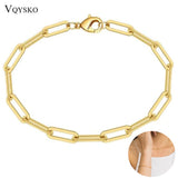 Minimalist Paperclip Chain Bracelet Stainless Steel Boho Jewelry