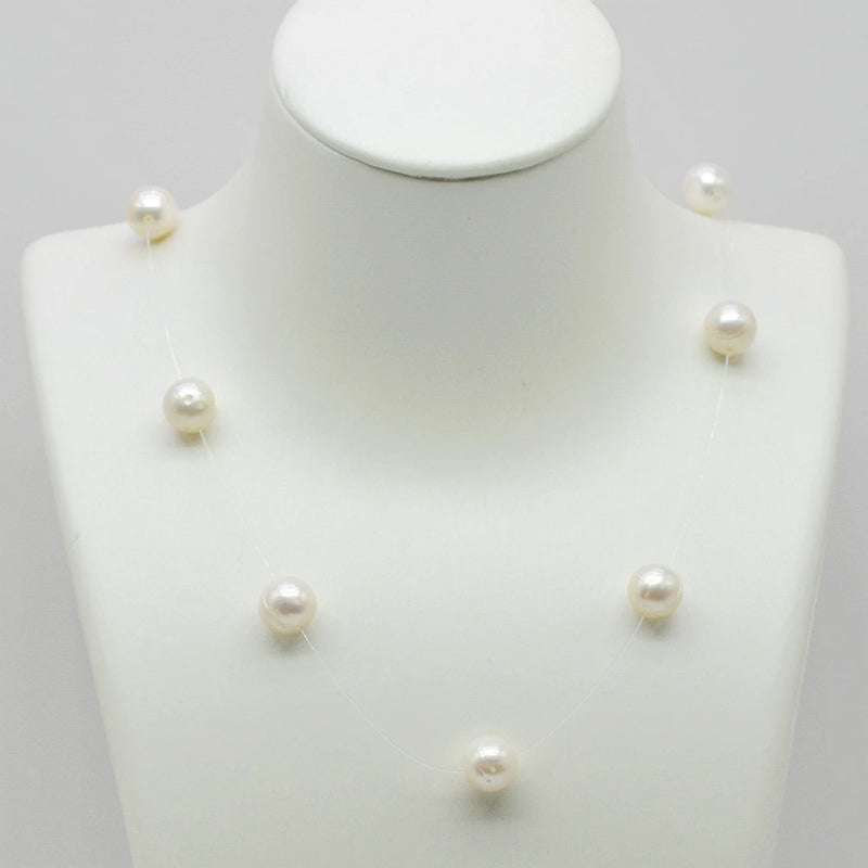 Minimalist Pearl Necklace Freshwater Star Ladies Necklace