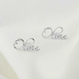 Personalized Cursive Name Earrings Stainless Steel Jewelry