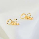 Personalized Cursive Name Earrings Stainless Steel Jewelry